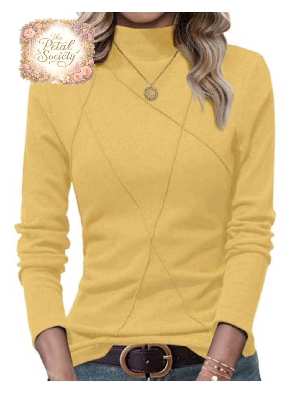 Mock Turtleneck Long Sleeve Tunic Top for Women